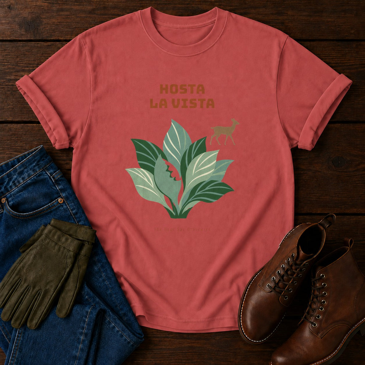 Hosta La Vista T-Shirt — Crimson
