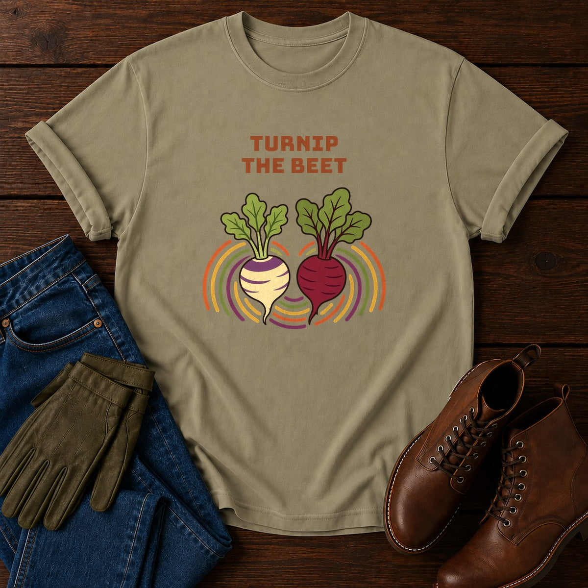 Turnip The Beet T-Shirt — Khaki