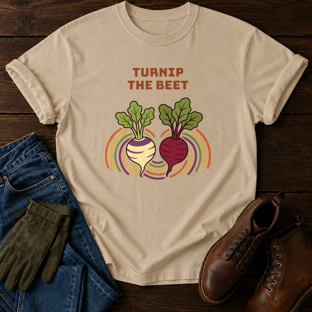 Turnip The Beet T-Shirt — Sandstone