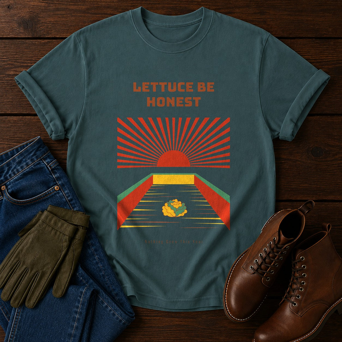 Lettuce Be Honest T-Shirt — Blue Spruce