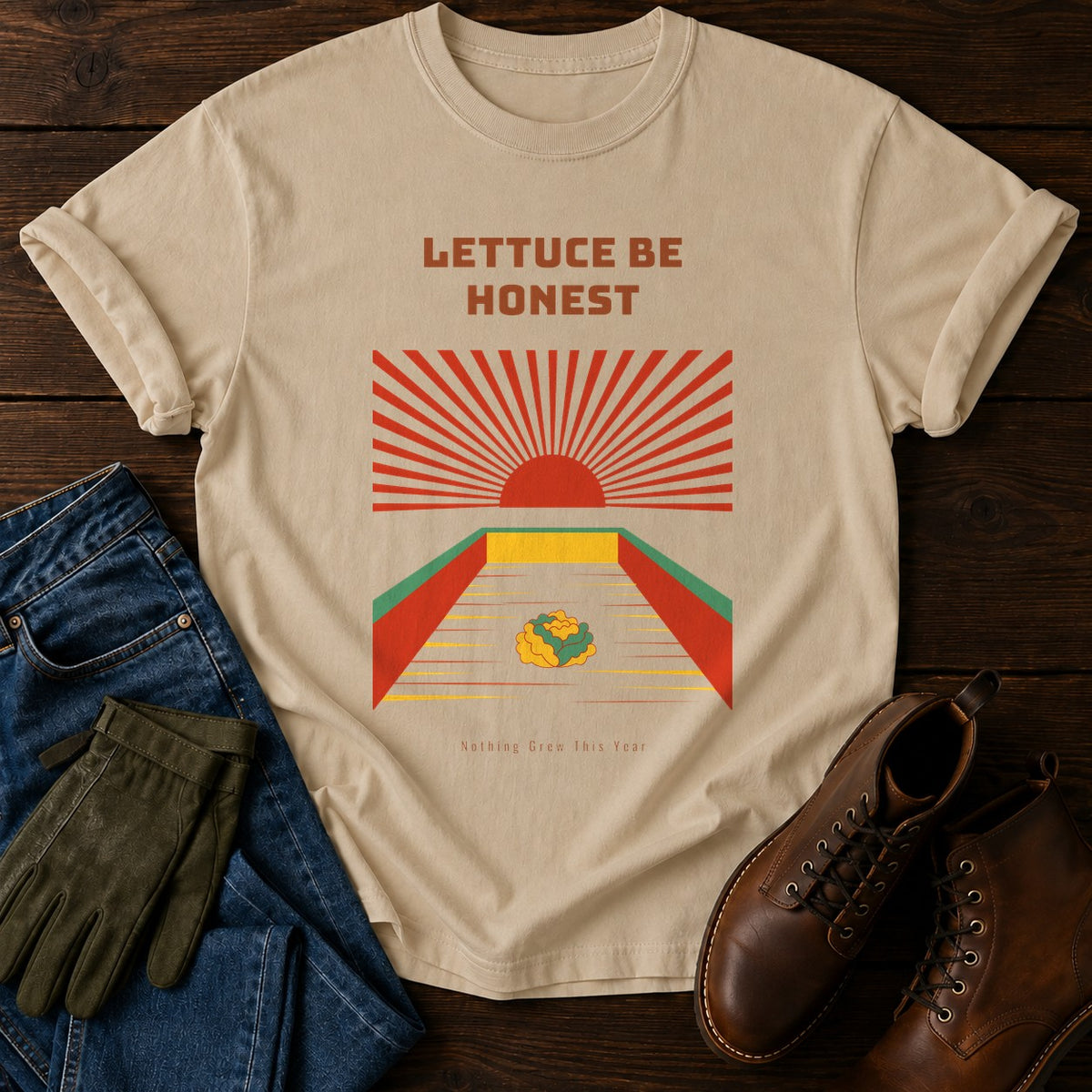 Lettuce Be Honest T-Shirt — Sandstone