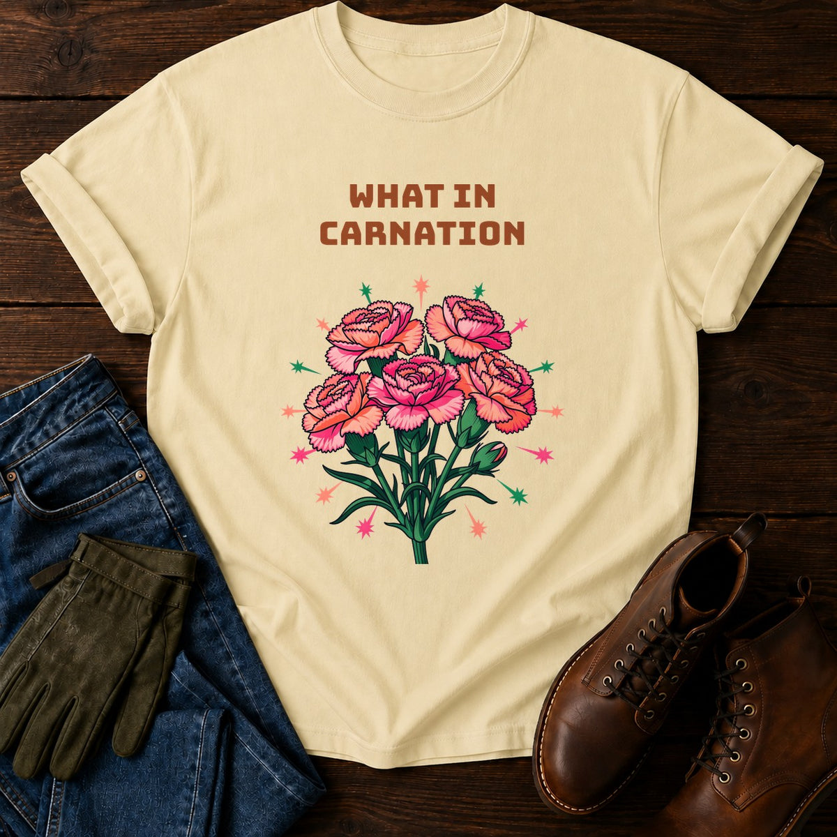 What In Carnation T-Shirt — Butter
