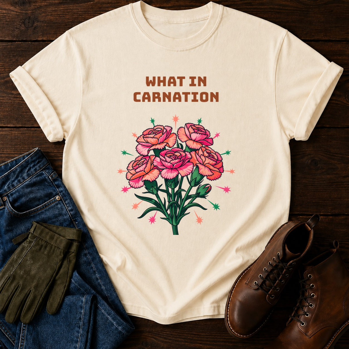 What In Carnation T-Shirt — Ivory