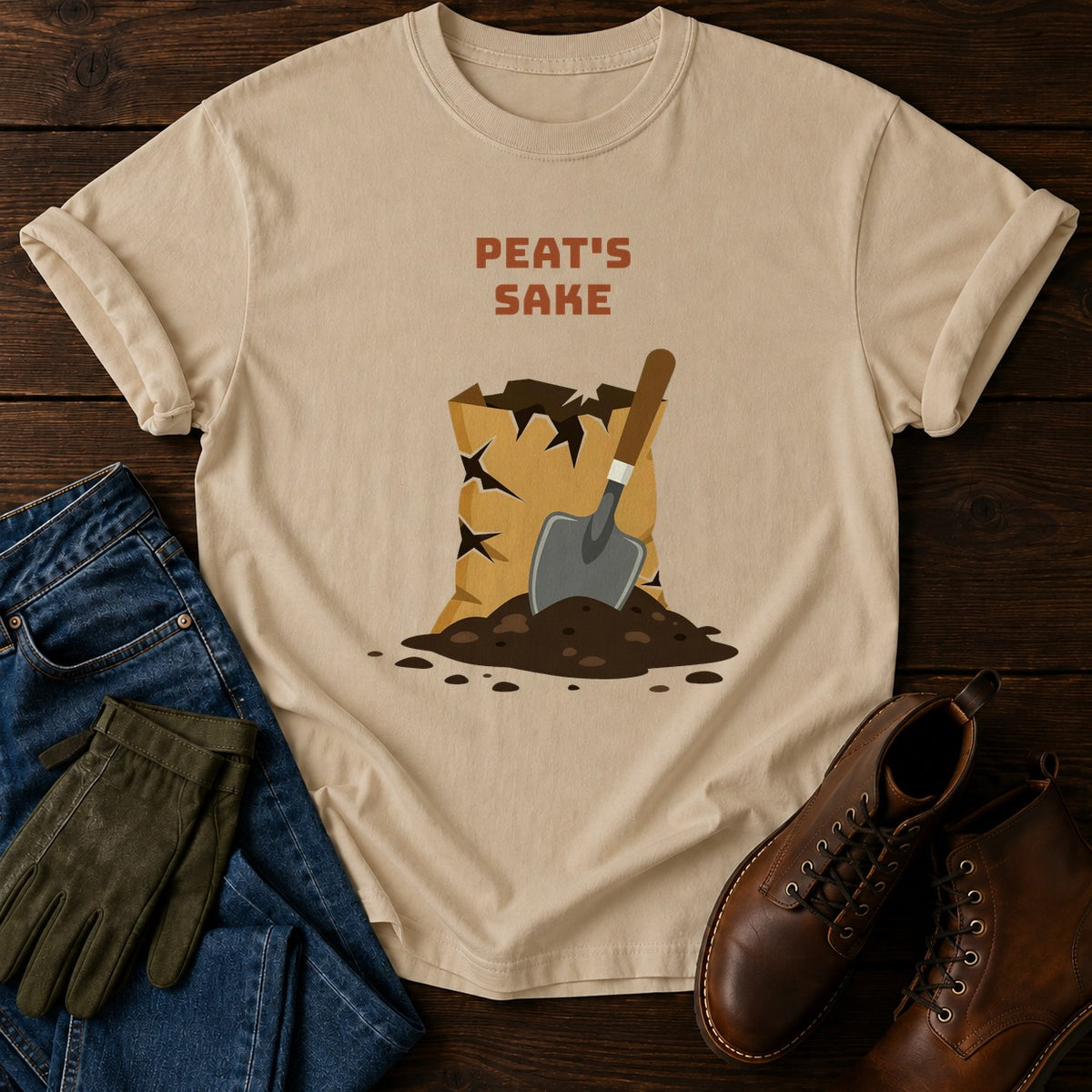 Peat's Sake T-Shirt — Sandstone