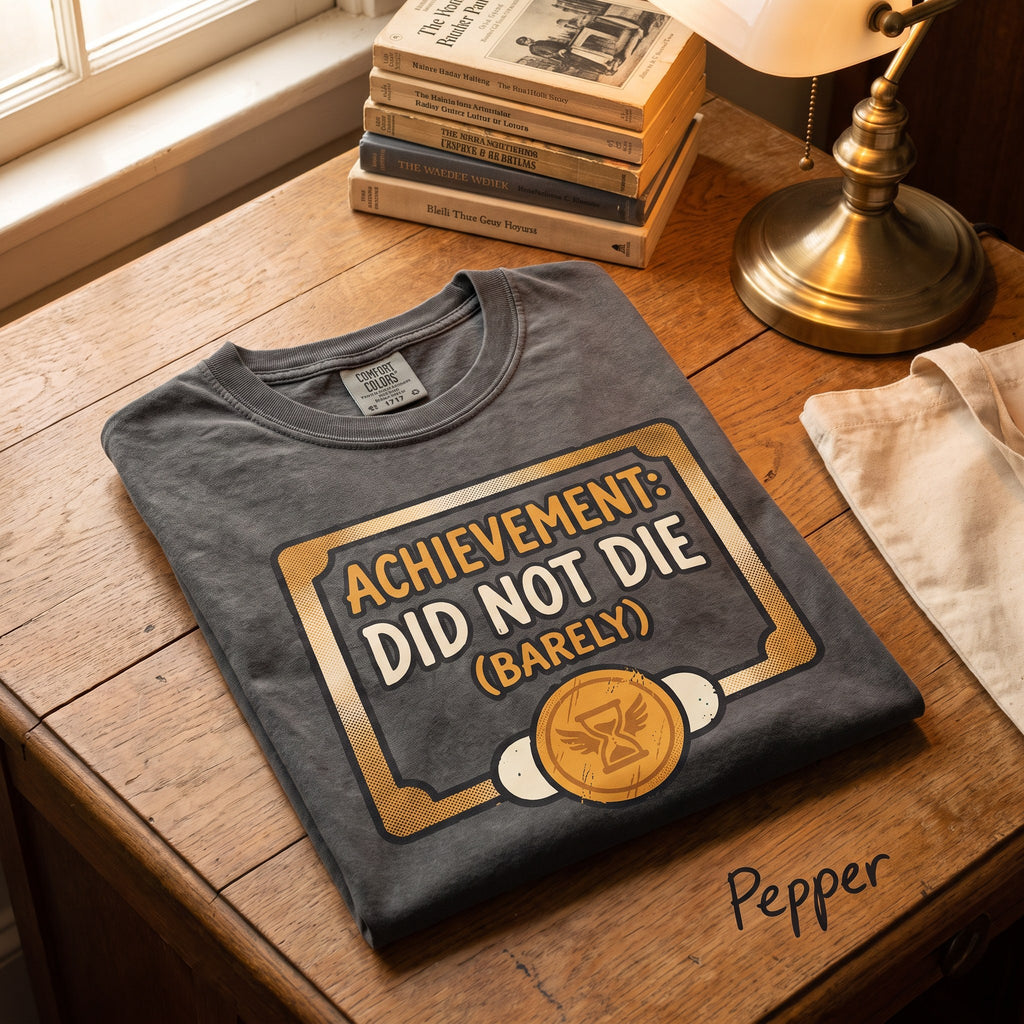 Achievement: Did not Die (barely) Shirt, New Achievement Tee Comfort Colors® Tee, Dungeon Crawler Tee, Dungeon Crawler Carl, Litrpg