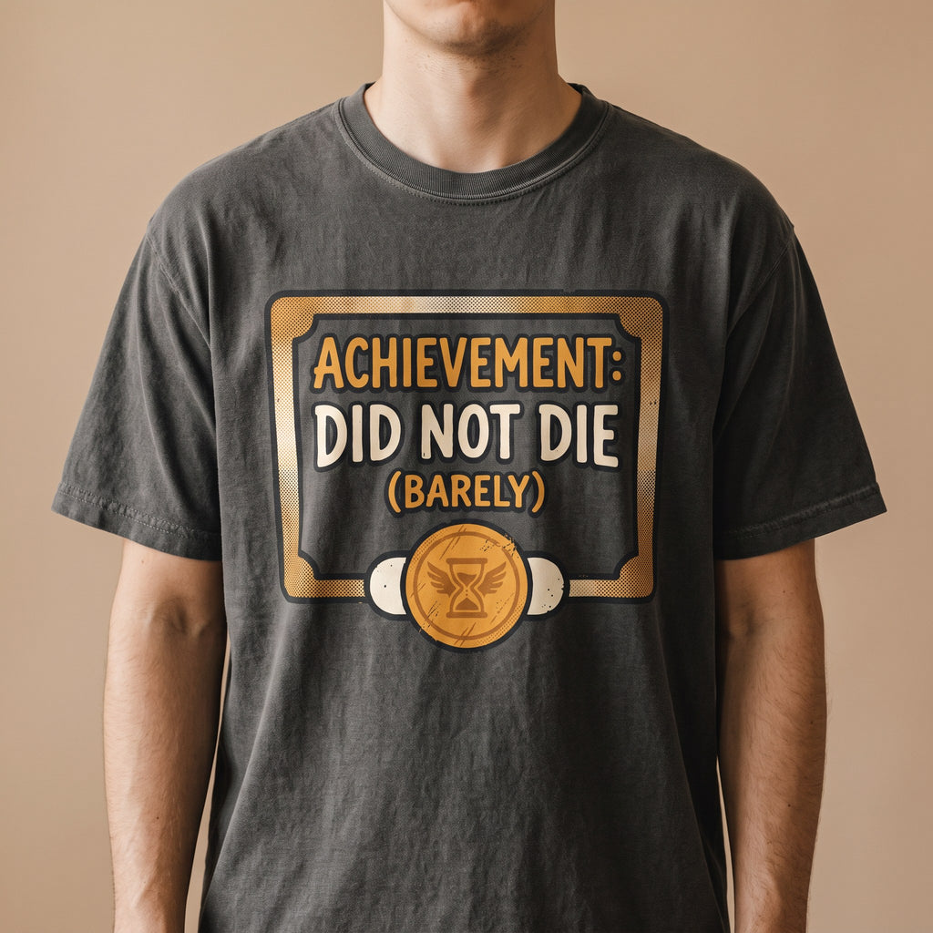 Achievement: Did not Die (barely) Shirt, New Achievement Tee Comfort Colors® Tee, Dungeon Crawler Tee, Dungeon Crawler Carl, Litrpg